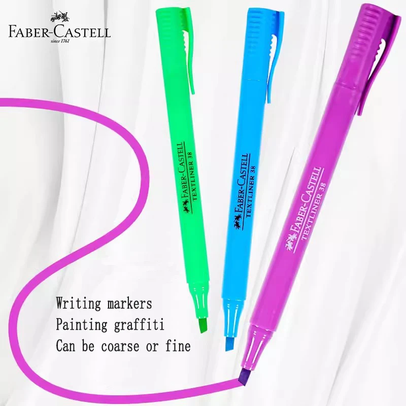 Imagem -04 - Faber Castell Art Highlighter Pen Textliner Pastel Fluorescente Marcador Brilhante Escrita Artigos de Papelaria Pcs