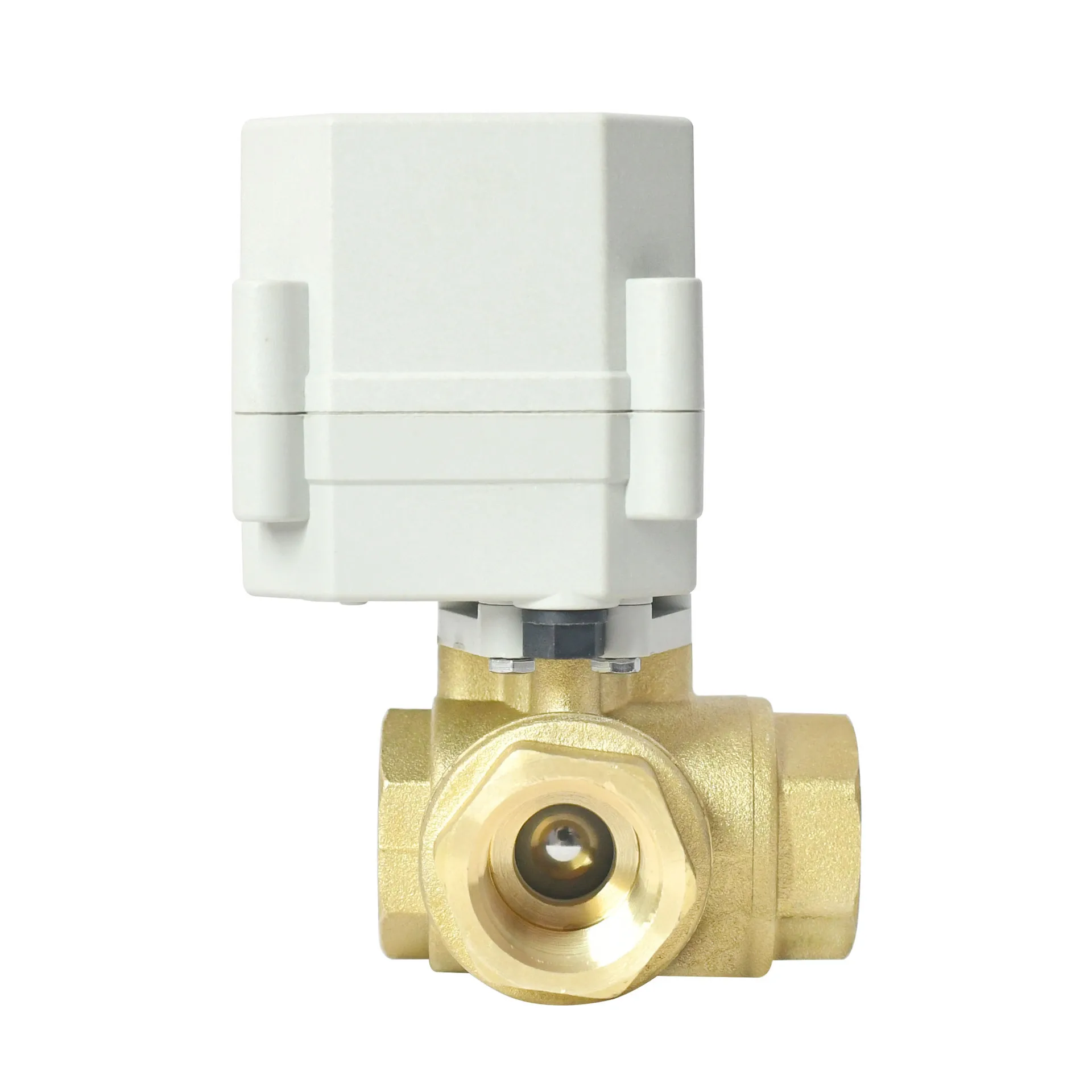 2-Minute-1 inch miniature electric ball valve brass horizontal power-off reset three-way valve replacement solenoid valve DN8-25