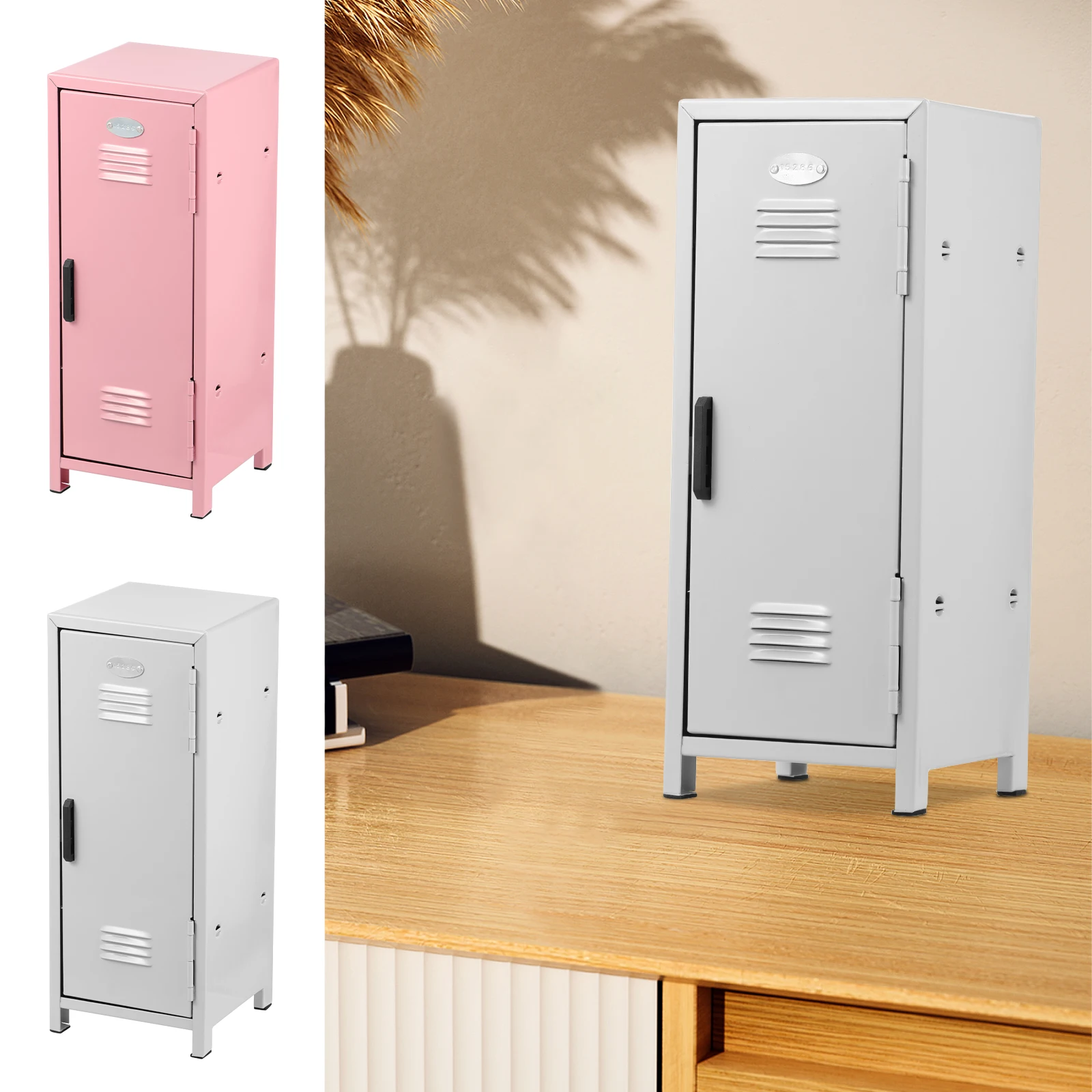 

Mini Locker Cabinet Rustproof Locker Storage Cabinet with Lock and Key Portable Mini Locker Cabinet for Desktop Girl Boy