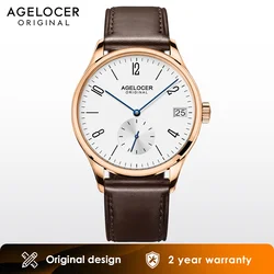 AGELOCER Original Budapest Watch Men's Luxury Gold Watch Big Calendar Automatic Mechanical Watch Birthday Gift for Men