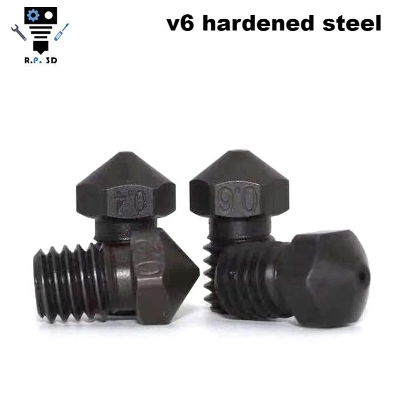 

V6 Hardened Steel Nozzles High Resistance For 3D Printer V6 hotend prusa MK3S PEI PEEK Carbon fiber filament