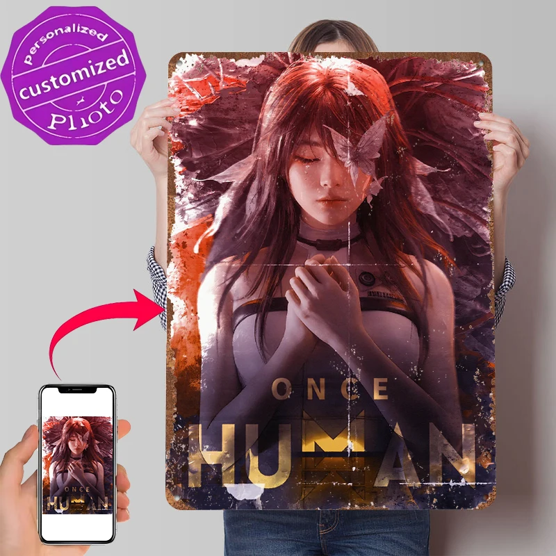 Once Human Digital Art Tin Poster Customized Wall Art Retro Vintage Metal Signs for Fans Room Garage Decoration Gaming Home Deco