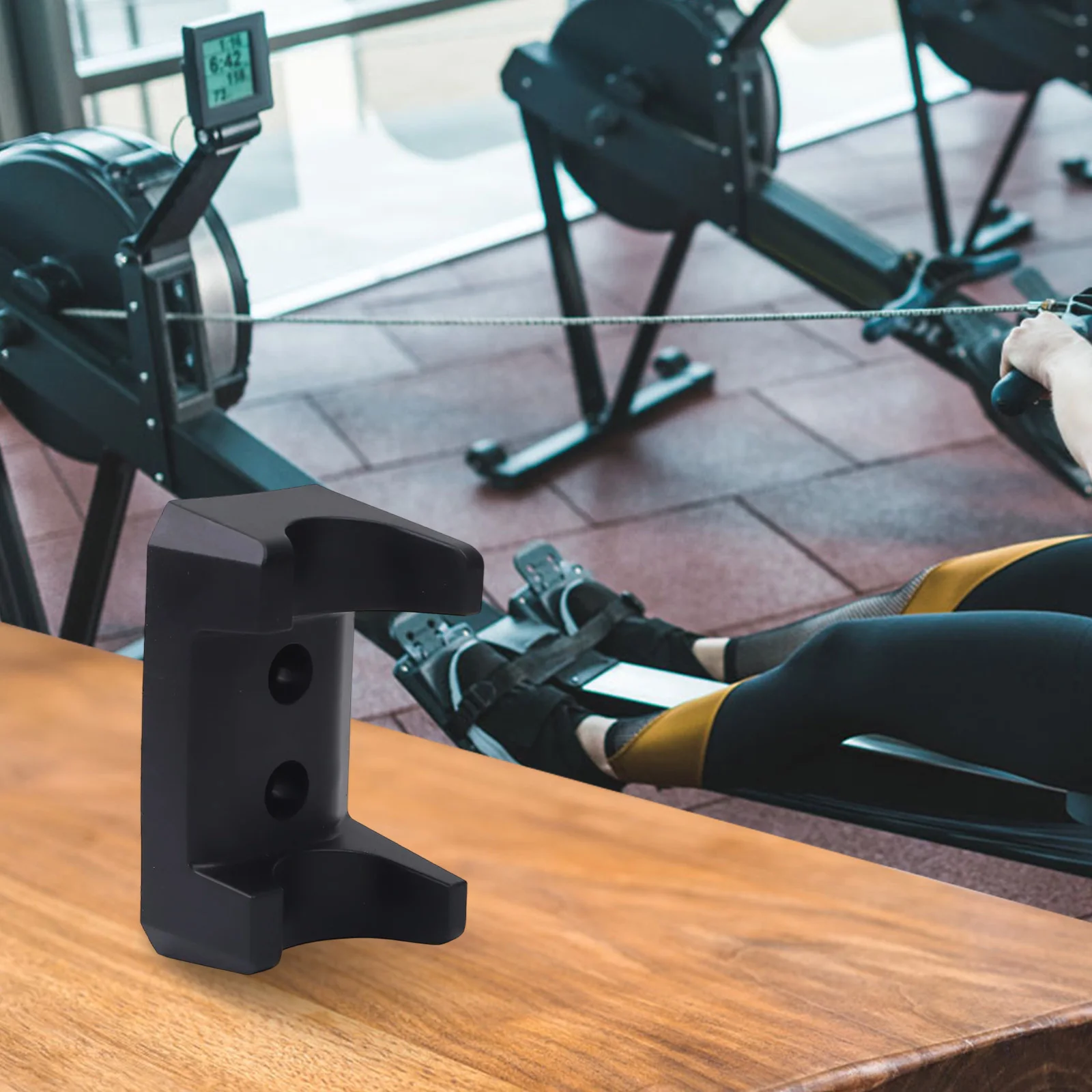 For Rowing Machine Plastic Handlebar Fixer Rowing Machine Holder Gym Workouts Fitness Training Black Plastic Holder