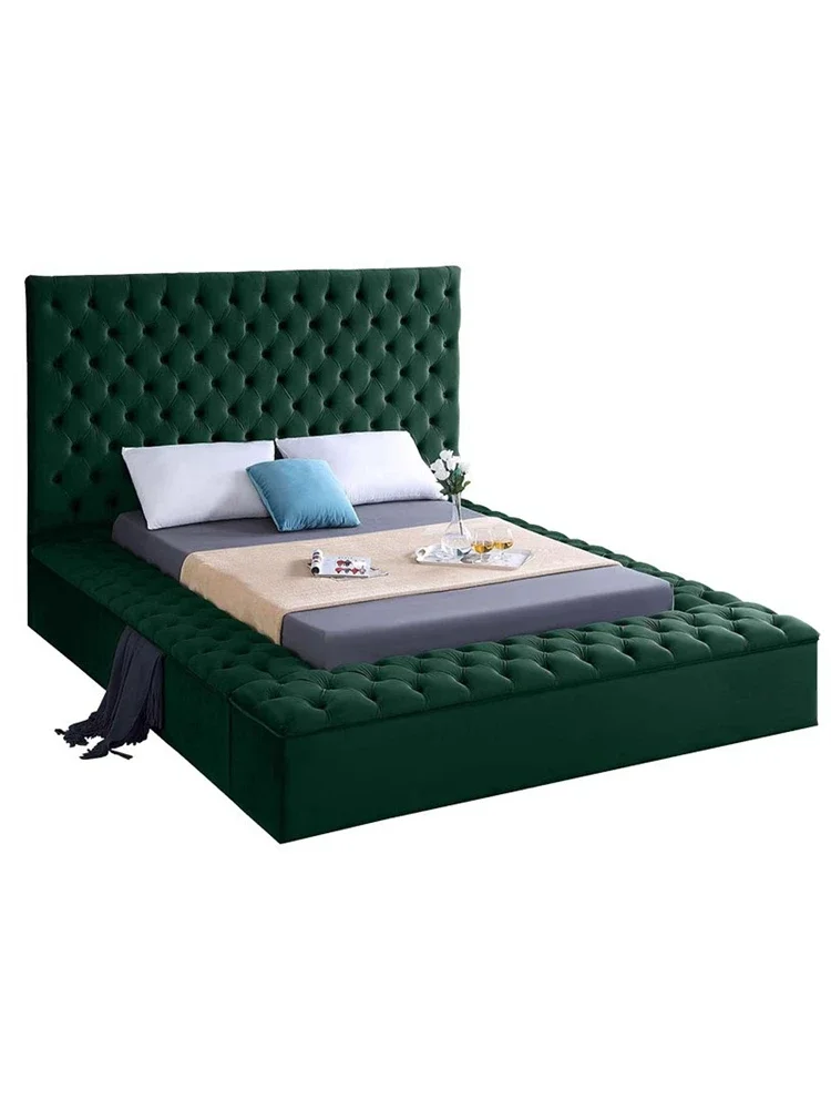 Double bed: Post-modern upholstered bed, double fabric bed, 1.8-meter bed, modern light luxury master bed