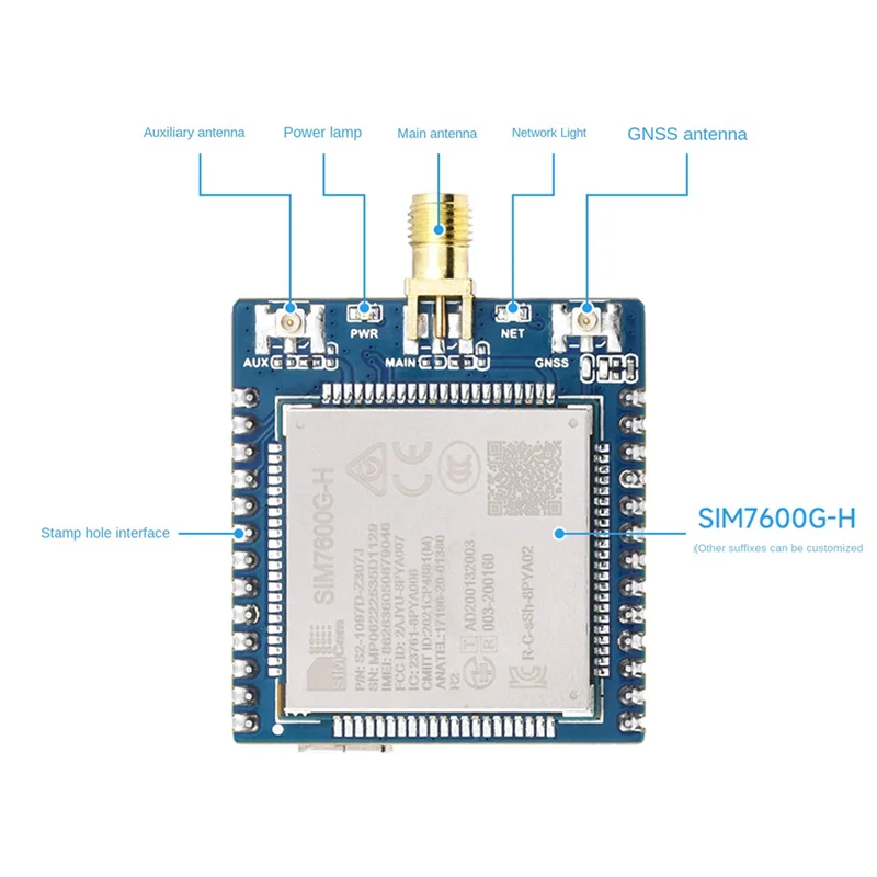 New Waveshare SIM7600G-H 4G Communication Module with FPC Antenna Global Communication Multi-Band 4G/3G/2G with GNSS Positioning