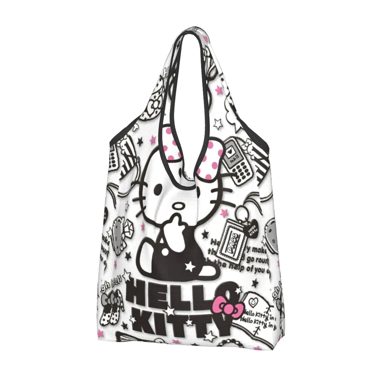

Hello Kitty Shopper Bag My Melody Kuromi Cinnamoroll Shopping Bags Woman School Cloth Tote Bag Novelty Print Handbags