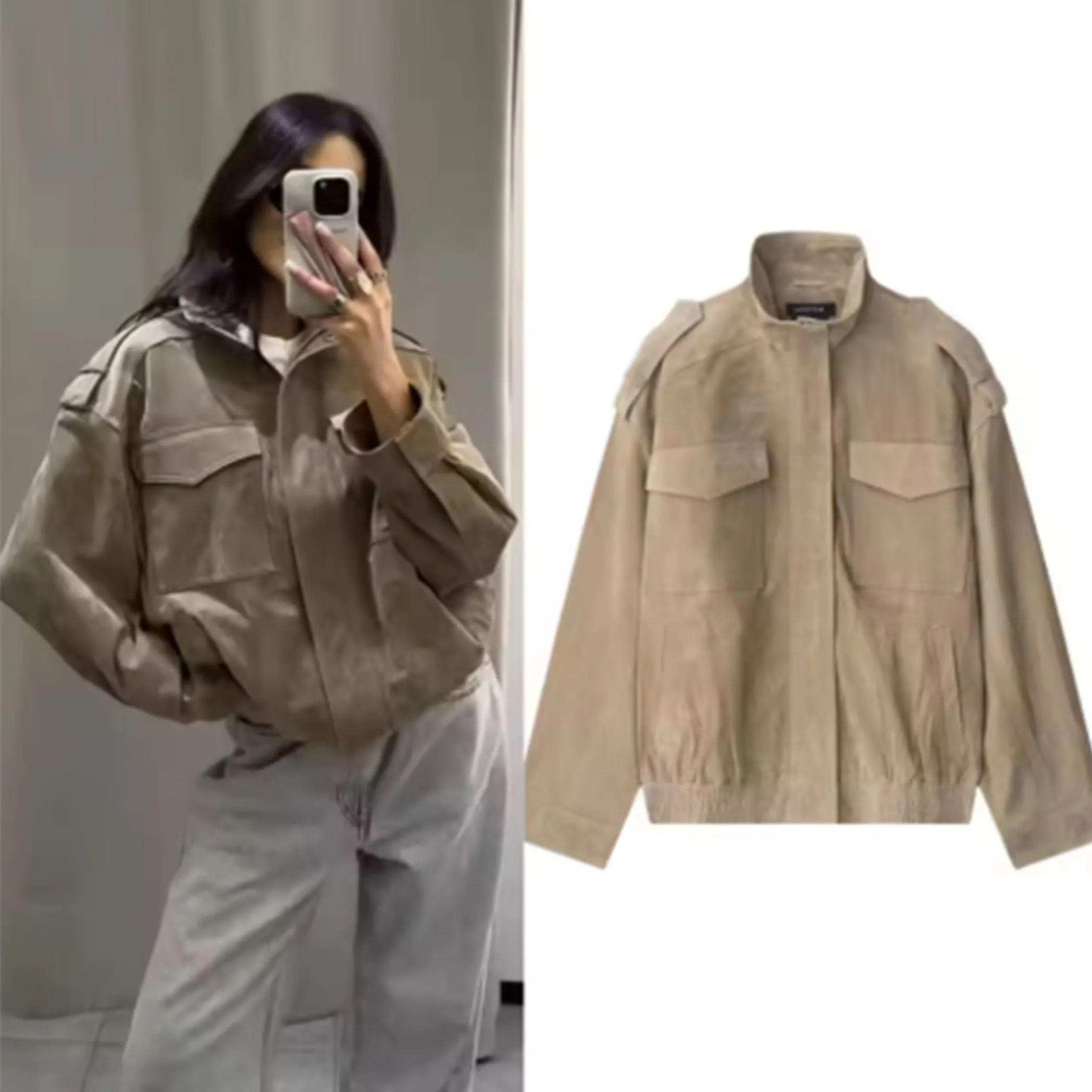 

Женские осенне-зимние новые модные куртки с длинными рукавами, водолазка, карман, украшение на молнии, женские осенние уличные однотонные пальто ﻿