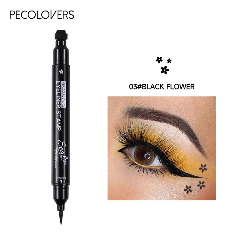 Star Liquid Eyeliner Black Moon Stamp Eyeliner-Stift, 2-in-1, wasserfest, langlebig, einfach anzubringen, Eyeliner-Stift, Make-up