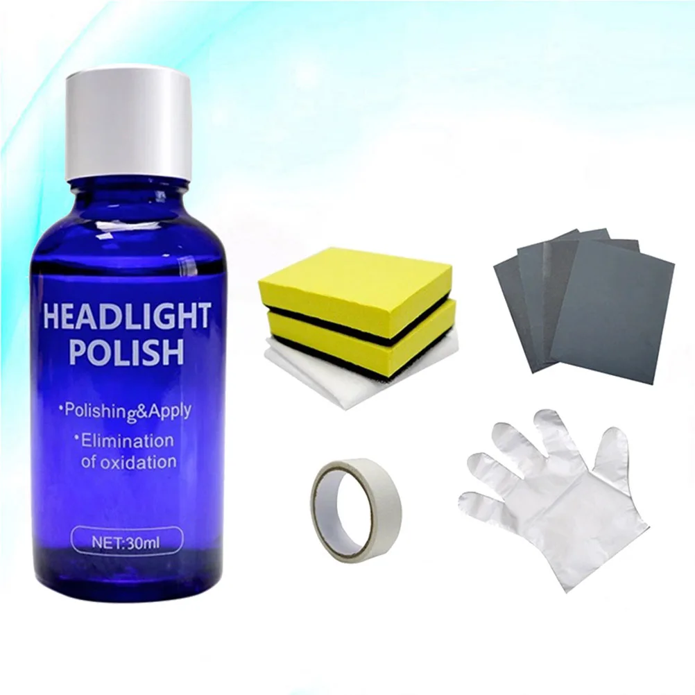

Жидкость для ремонта фар автомобиля, 30 мл, синий комплект агента для ремонта, уход за автомобильными лампами, чистая полировальная паста, восстановление фар