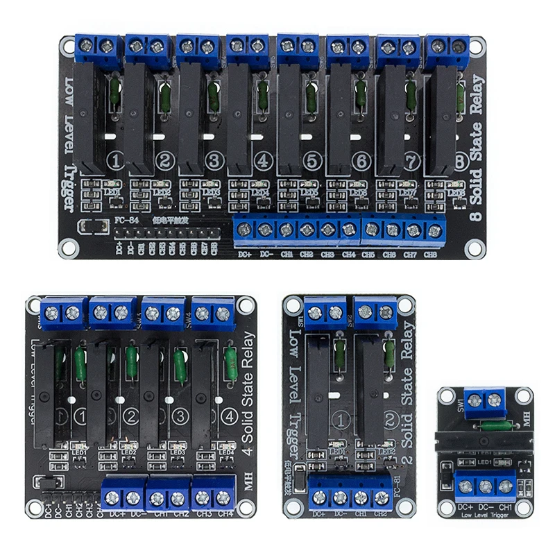5V 1 2 4 8 Channel SSR G3MB-202P Solid State Relay Module 240V 2A Output with Resistive Fuse For ARDUINO Diy Kit
