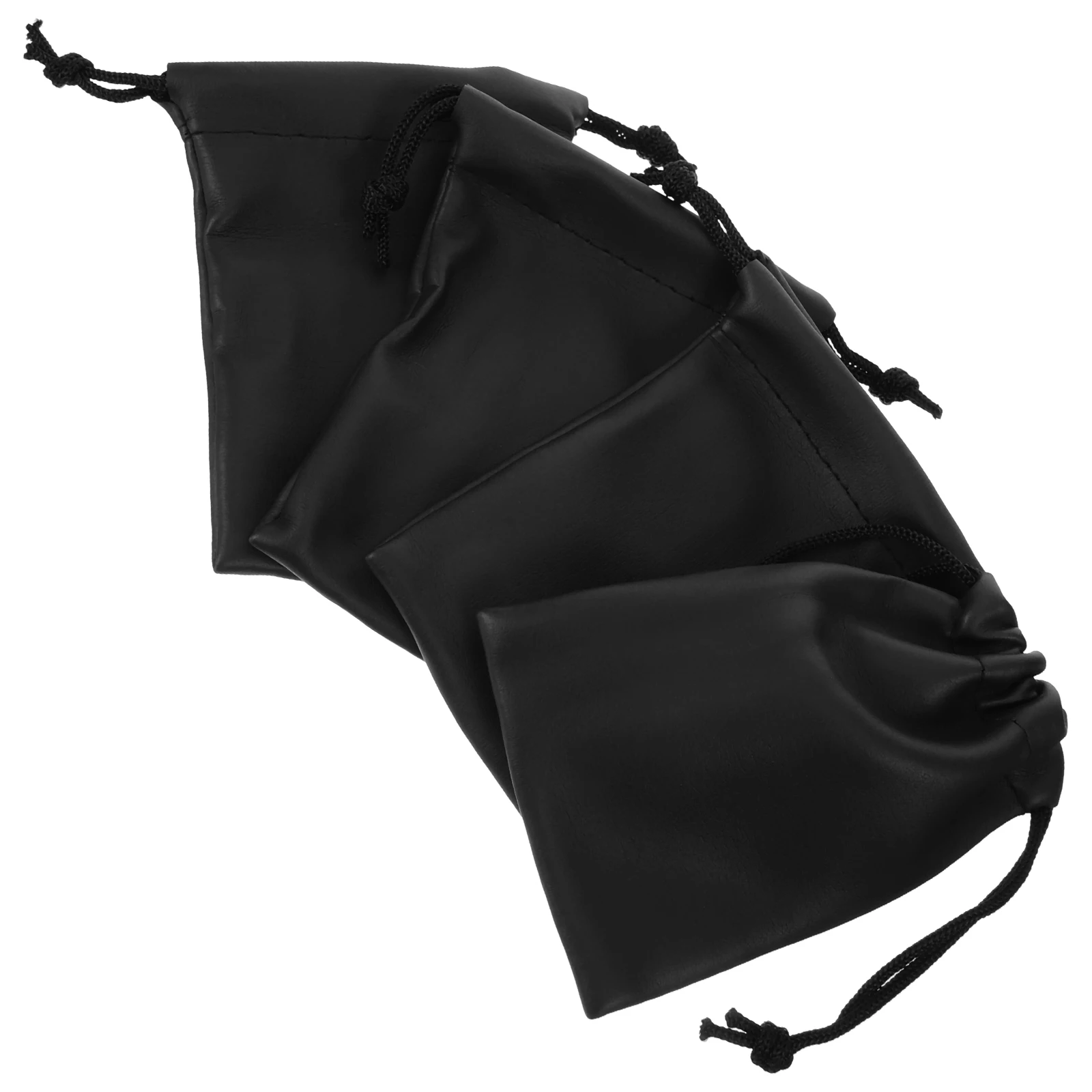 

4pcs Microphone Bag PU Material Portable Storage Travel Carrying Mic Pouch Mini Size Dirtproof Splashproof