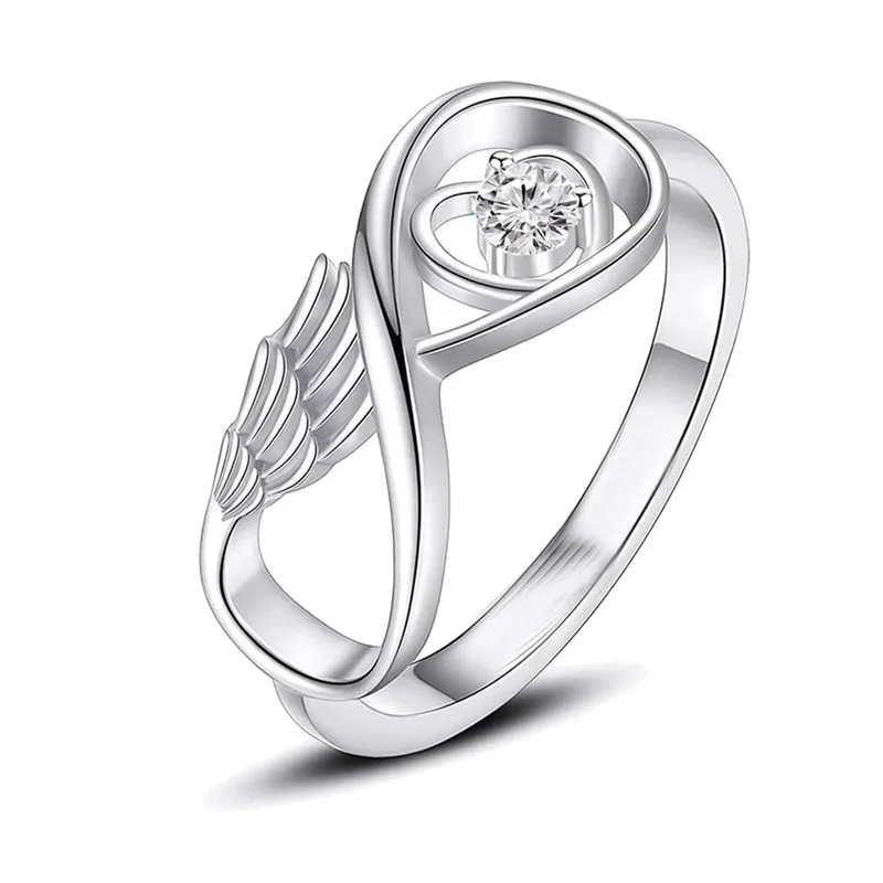 

Custom Cremation Rings For Ashes Wings Heart Memorial Urn Jewelry Ash Holder Stainless Steel Keepsake Urn Ring For Women