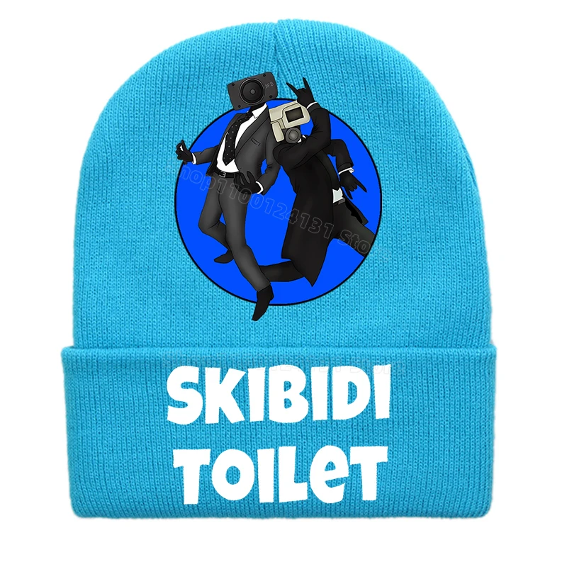 Skibidi Toilet Children\'s Cap TV Man Speaker Man Camera Man Knitted Caps Trendy Baby Hat Beanie Anime Print Winter Hats for Boys