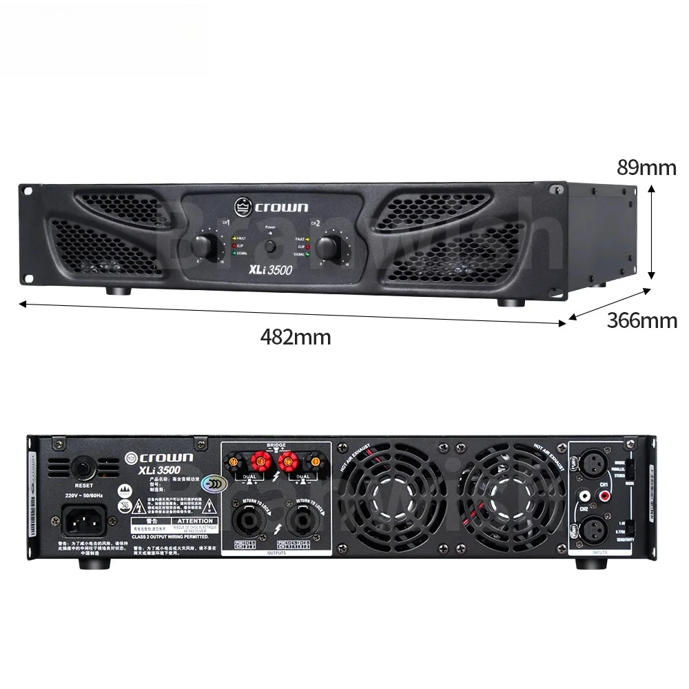 XLi 3500 Professional Power Amplifier 1350W DJ Audio Equipment for Stage KTV Home Line Array Subwoofer