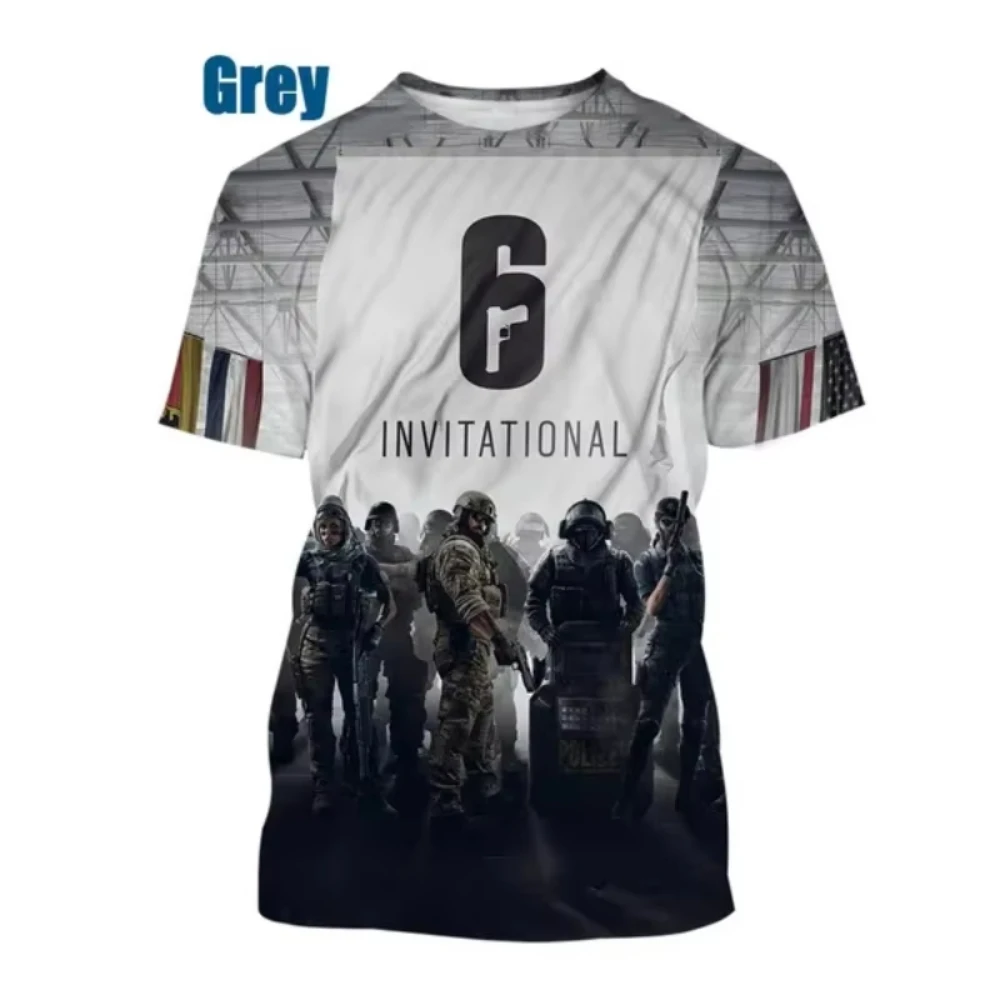 New Game Rainbow Six 3D Printed Men's T-Shirts Fashion Casual Harajuku Short Sleeve Oversized O-Neck Tee Tops Unisex Clothing