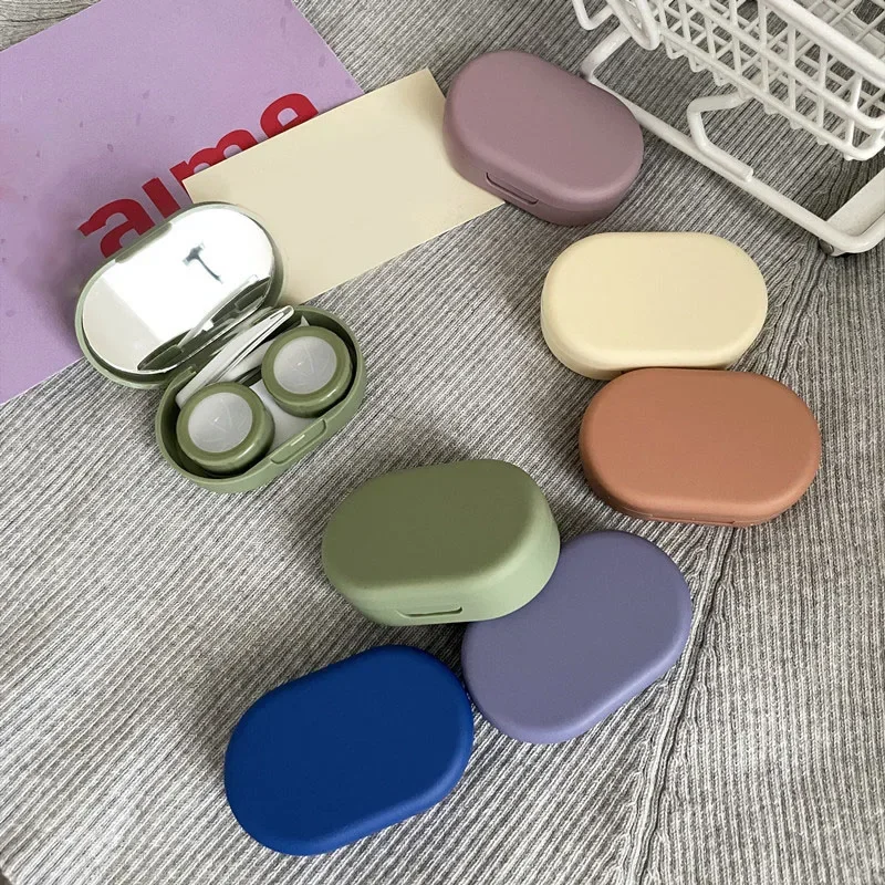 

Women Eye Colour Small Contacts Lense Case with Mirror Contact Lens Case Colored Lenses Container Box for Party Travel Set