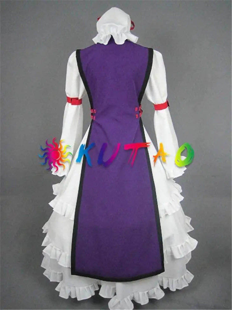 Anime Yakumo Yukari Cosplay Costume Wig Shoes Purple Dress Princess Skirt Woman Sexy Kawaii Halloween Carnival Party Dress Up view 4