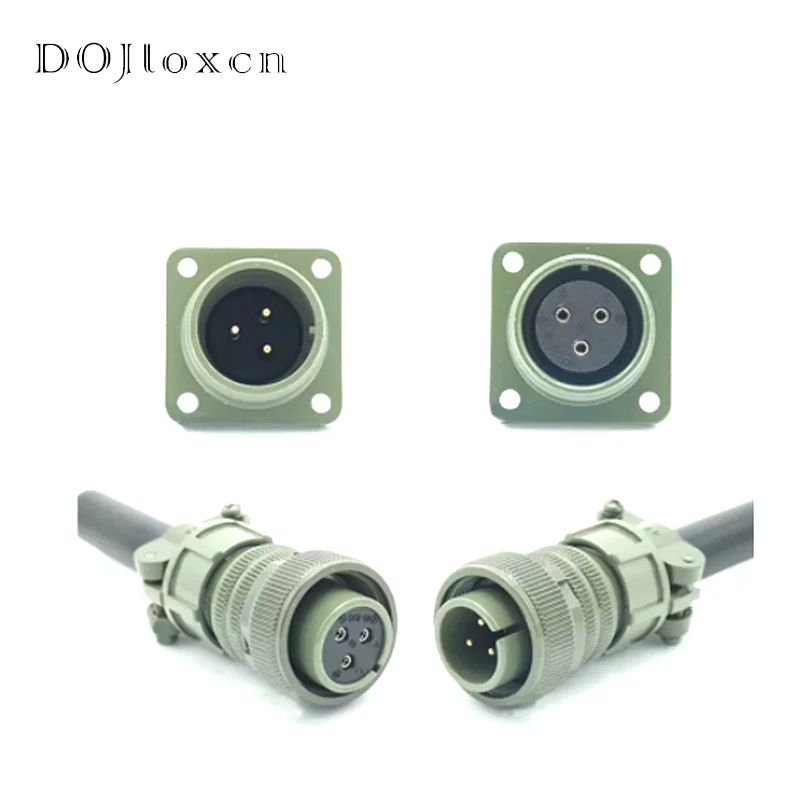 1 Set  3 Pin Original Genuine Military Standards Aviation Contactor Plug Male Female Connector MS3106A-16-10S  MS3102A-16-10p