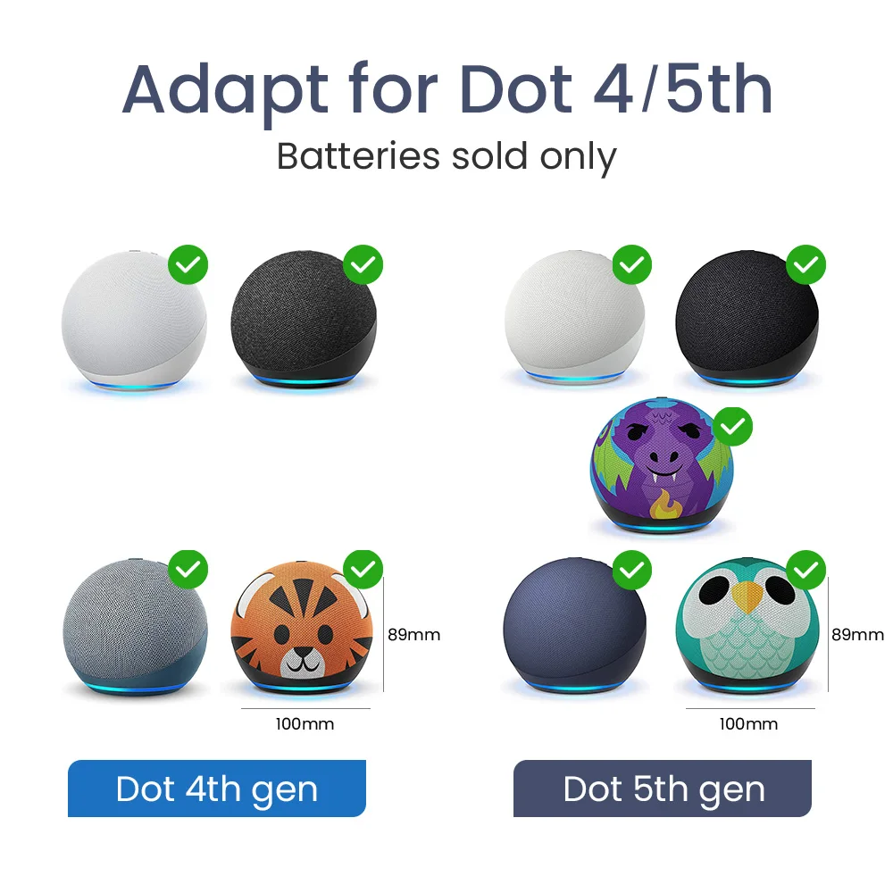 ฐานแบตเตอรี่5200mAh สำหรับ Echo dot 4/5th Gen Smart Alexa ลำโพงแบบชาร์จไฟได้พกพาสำหรับผู้ถือขาตั้ง4/5และ Gen