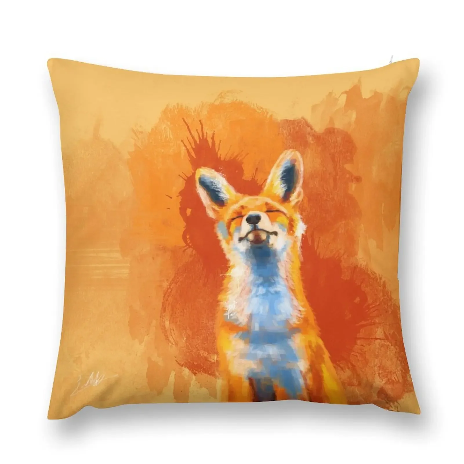 

Happy Fox - fox illustration, animal art, happiness Throw Pillow Sofa Covers luxury throw pillow covers pillow