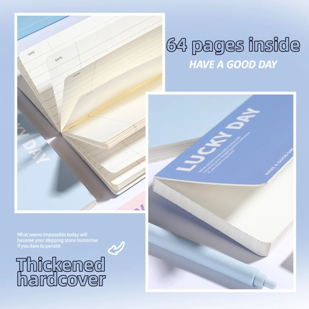 64 Pages Mini Notebook Hard Cover Flip Up Diary Book Horizontal Pocket Notebook