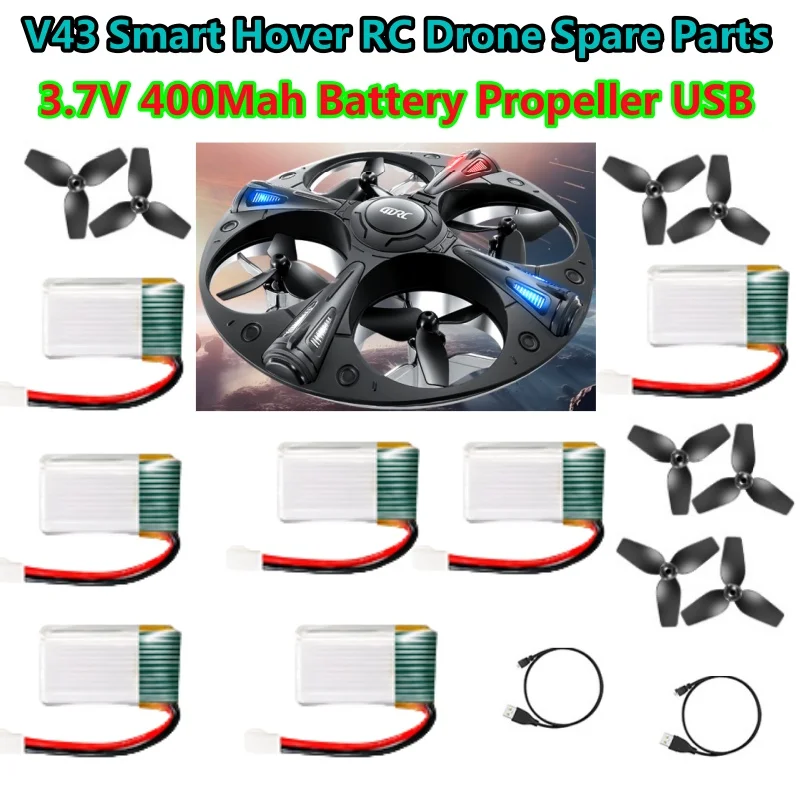 Akumulator 4DRC V43 Akumulator 3,7 V 400 mAh do 4DRC V43 Mini RC Części zamienne do samolotów Akcesoria do dronów RC Akumulator do helikoptera V43