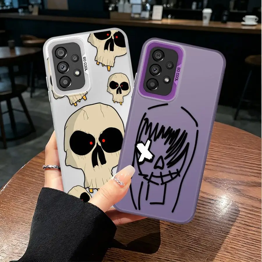 Case for Samsung Galaxy A51 A52 A04 A05 A03 A56 A72 A10 A20 A06 A07 A71 A50 A54 Back Phone Cover Cartoon Skull