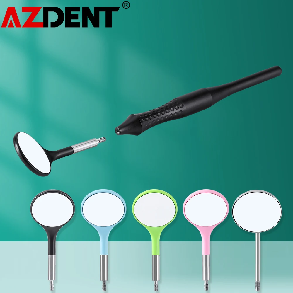 

Azdent Dental Mouth Mirror Reflector Multifunction Checking Mirrors Oral Detachable Replaceable 12pcs Handle Ortho Lab Tool