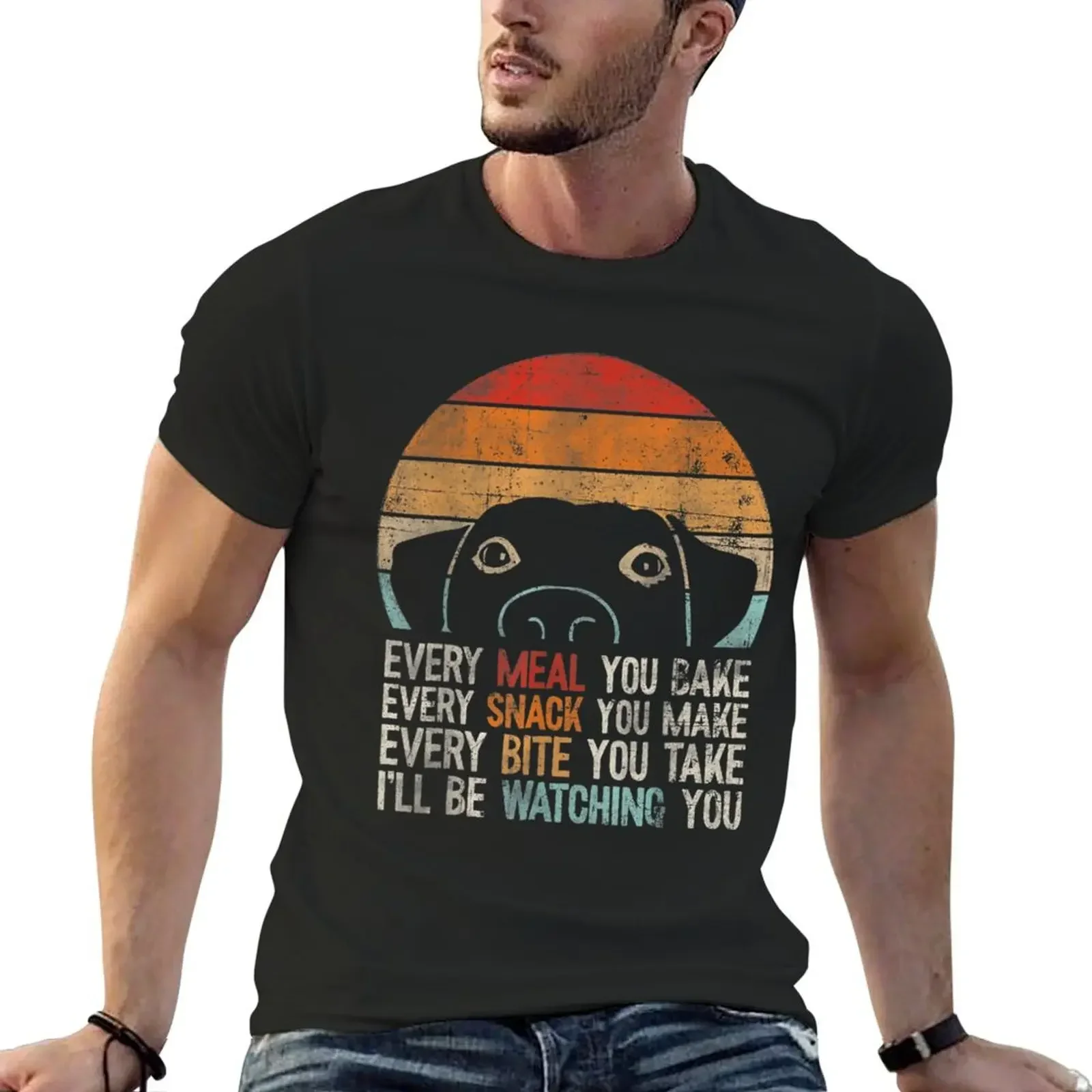 Funny Dog, Retro Dog Tee, I'll Be Watching You Dog T-Shirt shirts graphic tee korean fashion t shirt men 100℅ cotton