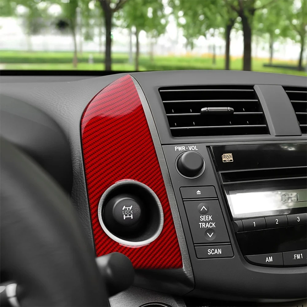 

Carbon Fiber Hazard Warning Light Button Trim for Toyota RAV4 2006 2007 2008 2009 2010 2011 2012 LHD RHD Interior Panel