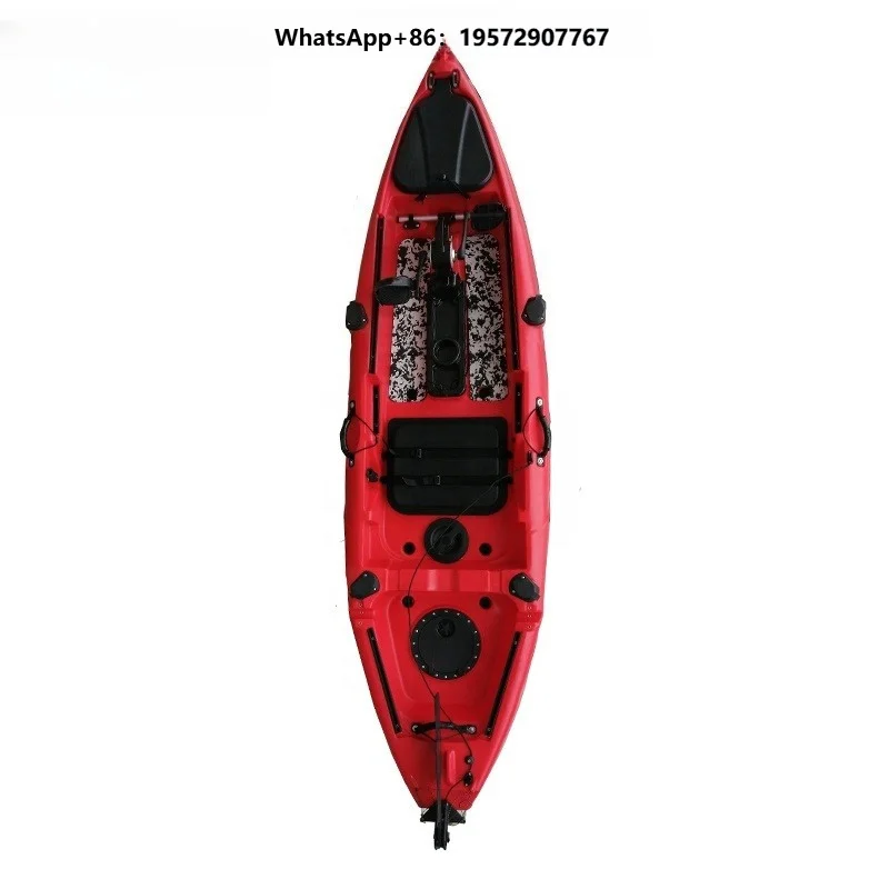 Hot Seller Single Kayak 12ft Fishing Foot Pedal Drive Plastic Kayak With Rudder System With Chair