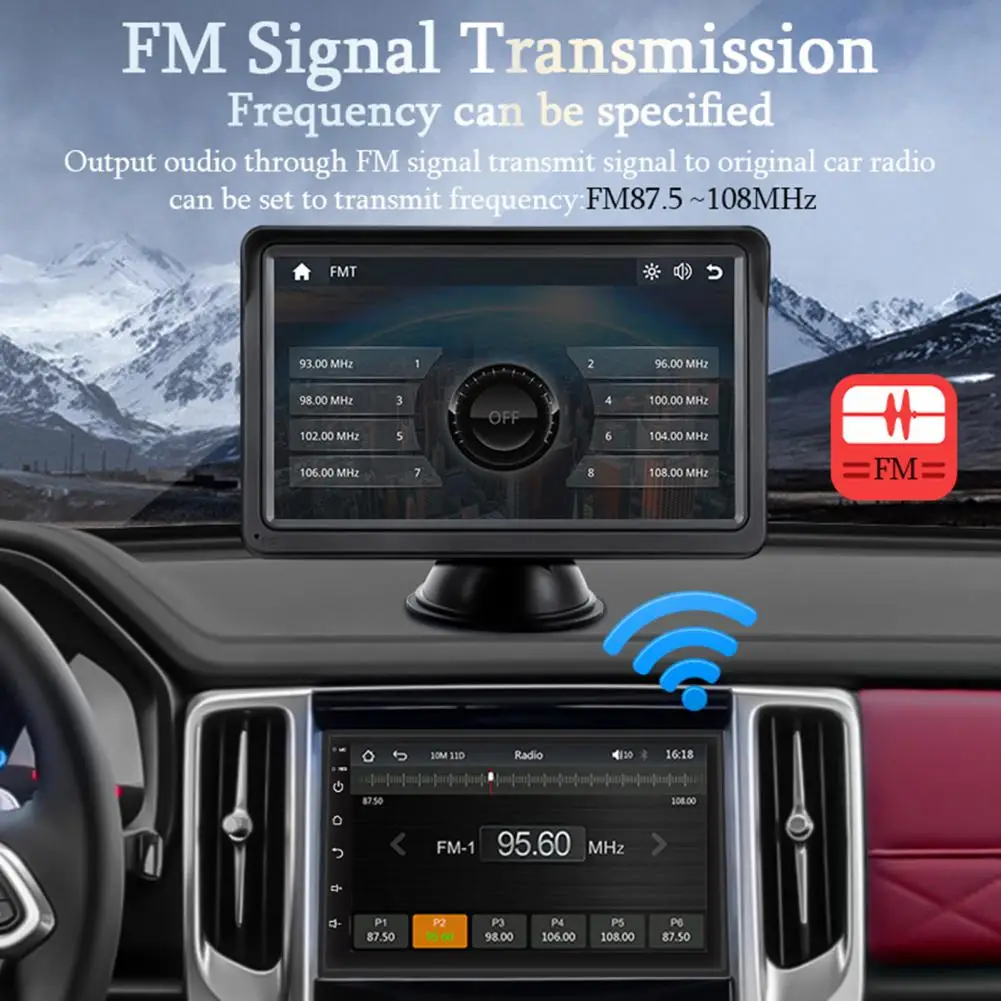 

Car Monitor with Recording Synchronization Wireless Auto Airplay Full screen Touch for Any Vehicle