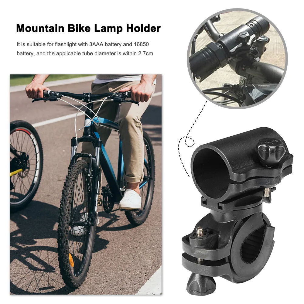 Bicycle Mounting Bracket Flashlight Holder Bike Flashlight Mount Handlebar Light Holder for Mountain Bike Cycling Riding