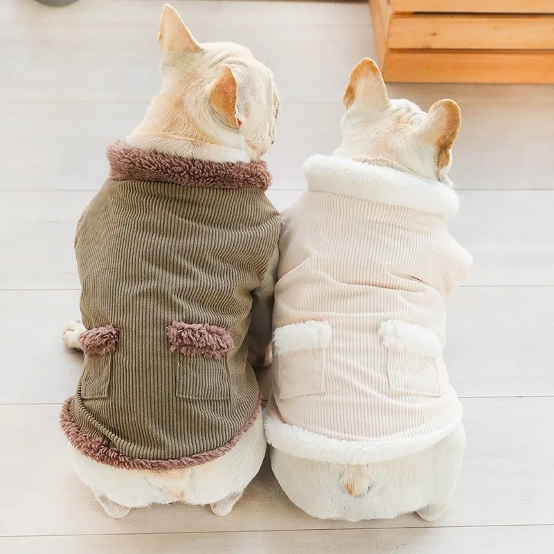 High-Quality Fleece-Lined Thickened Corduroy Cotton Vest for Cats and Dogs