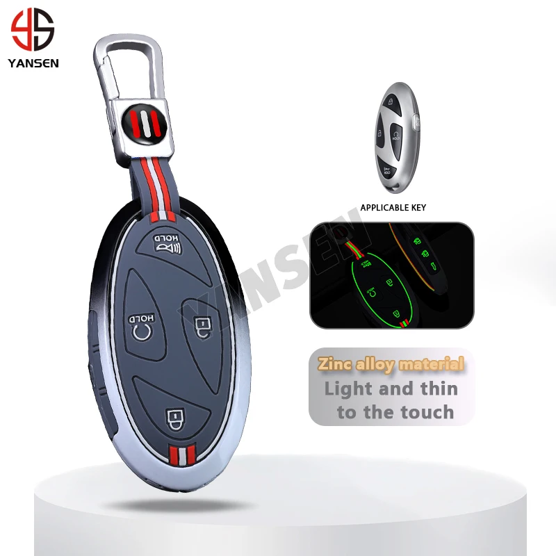 New Smart Key Case Cover For Hyundai Kona Ev Grandeur GN7 IONIQ 6 2023 2024 Keychain Keyring