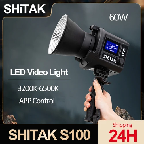 ShiTAK S100 LED 비디오 라이트 스튜디오 사진 램프, 초경량 사진 라이트, 틱톡 유튜브용 카메라 라이트, 3200-6500k, 60W  Best5