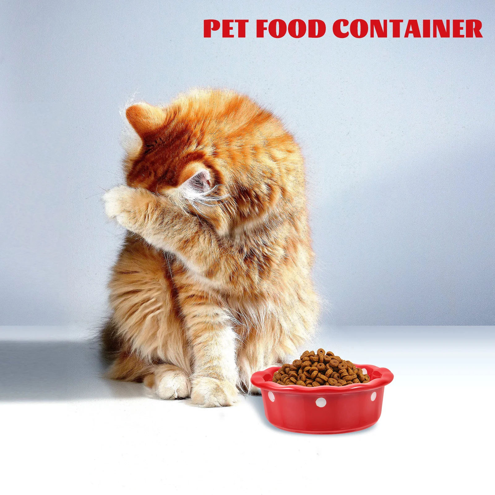 

1Pcs Creative Cat Ceramic Bowl Durable Practical Long-Term Use Pet Food Container Unique Design Floor Feeding Dish
