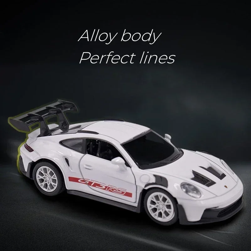 1:36 بورش 911 GT3 RS سبيكة سيارة صغيرة نموذج سباق Diecasts لعبة معدنية الرياضة محاكاة جمع التراجع هدايا الأطفال