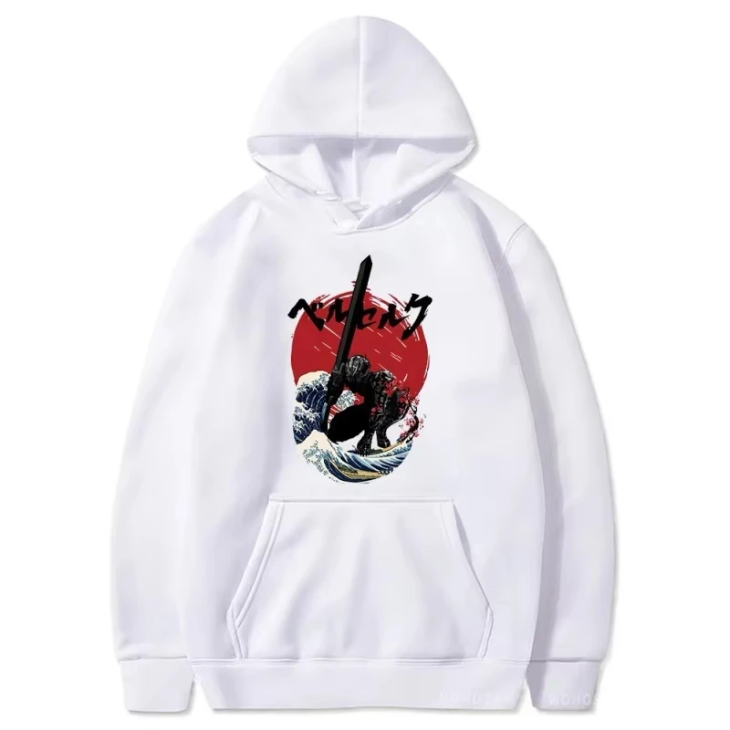 Berserk الرجال الشتاء هوديي Harajuku نمط الهيب هوب بنين بنات عادية فضفاض مريح البلوز البلوز الموسيقى مستوحاة هدية #1