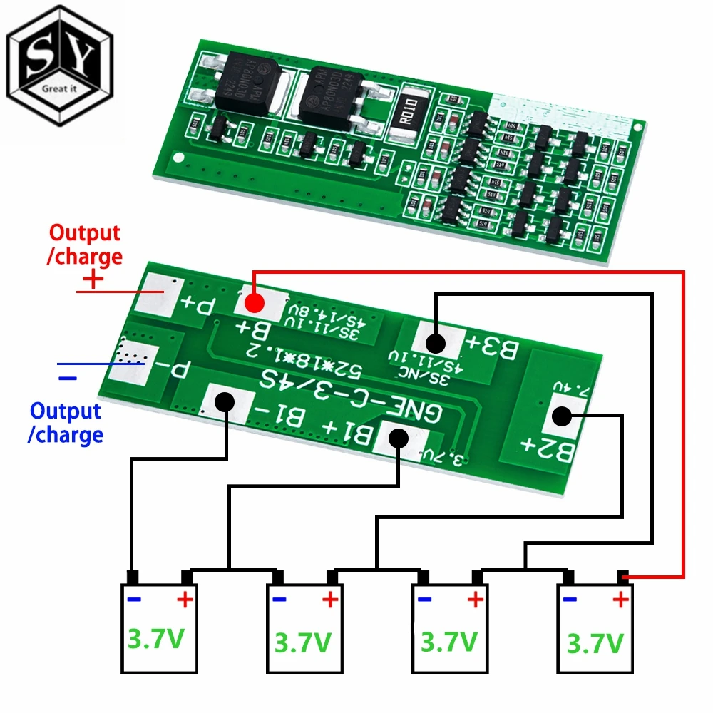 4S 8A Polymer Li-ion Lithium Battery Charger Protection Board For 4 Serial 3.7 Li-ion Charging Protect Module BMS