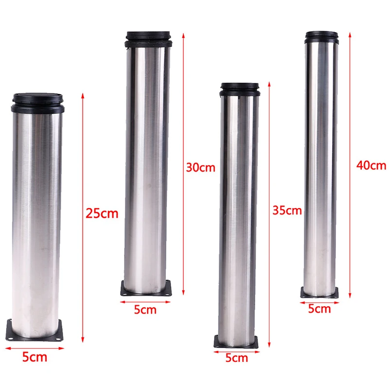 1pcs Stainless Steel Furniture Leg Adjustable Cabinet Round Tube Table Sofa Bed Feet