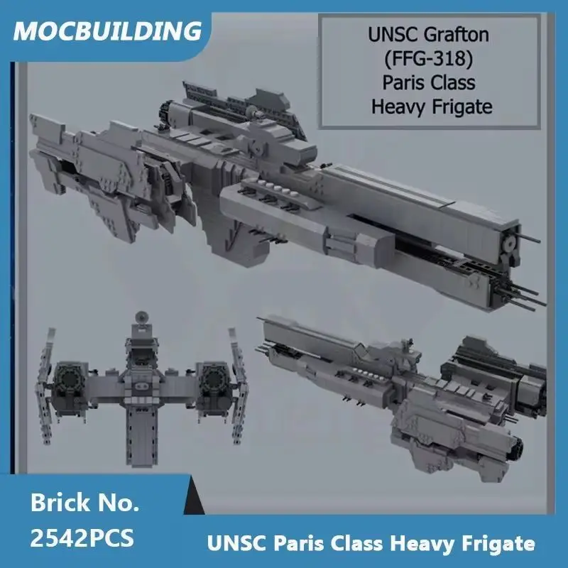 

MOC Building Blocks UNSC Paris Class Heavy Frigate Model DIY Assembled Bricks Space Creative Collection Xmas Toys Gifts 2542PCS