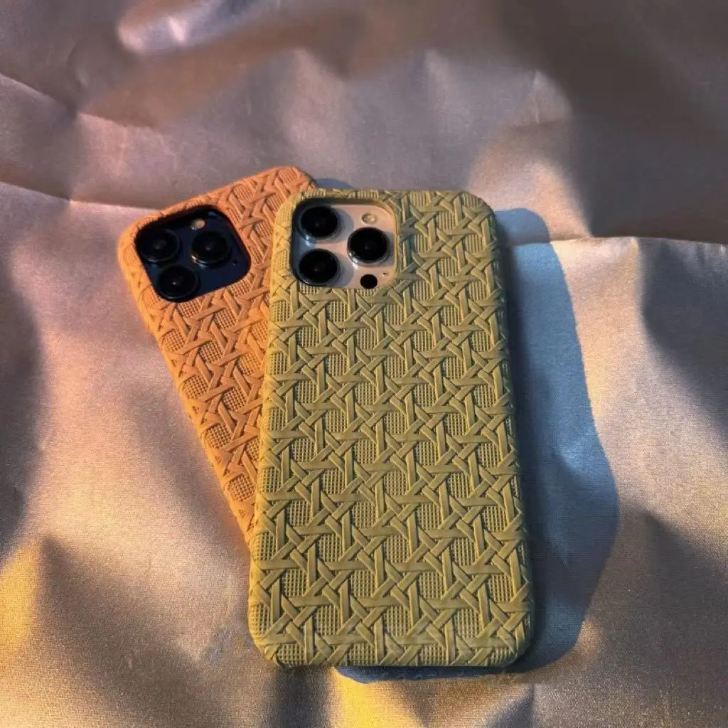 

2023 Skin friendly leather woven Phone Case For Iphone14 12 11 Pro Max Mini X XR XS 7 8 14 Max Anti drop cover