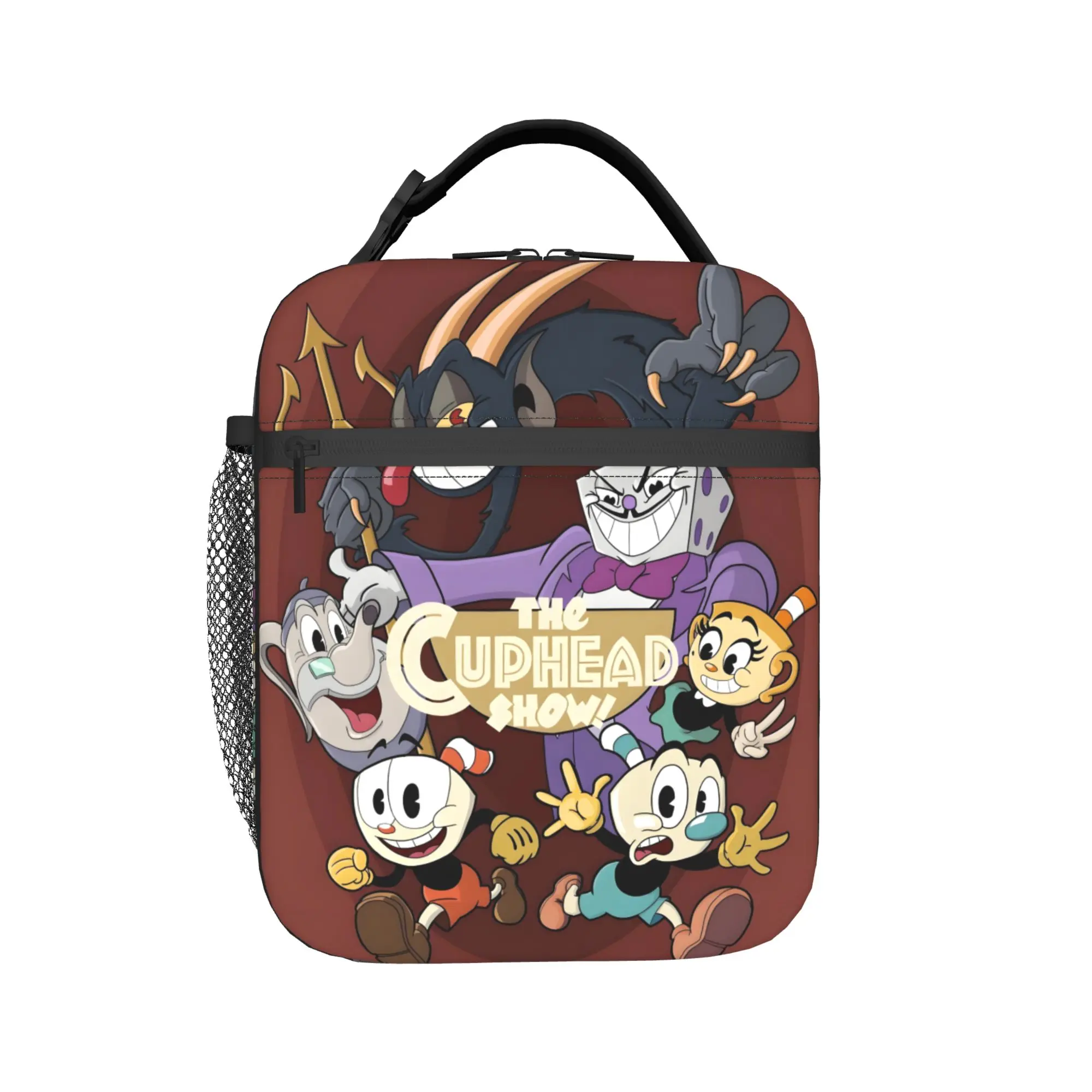 

Custom Cupheads Insulated Lunch Bags for Work School Shooting Game Leakproof Thermal Cooler Bento Box Unisex