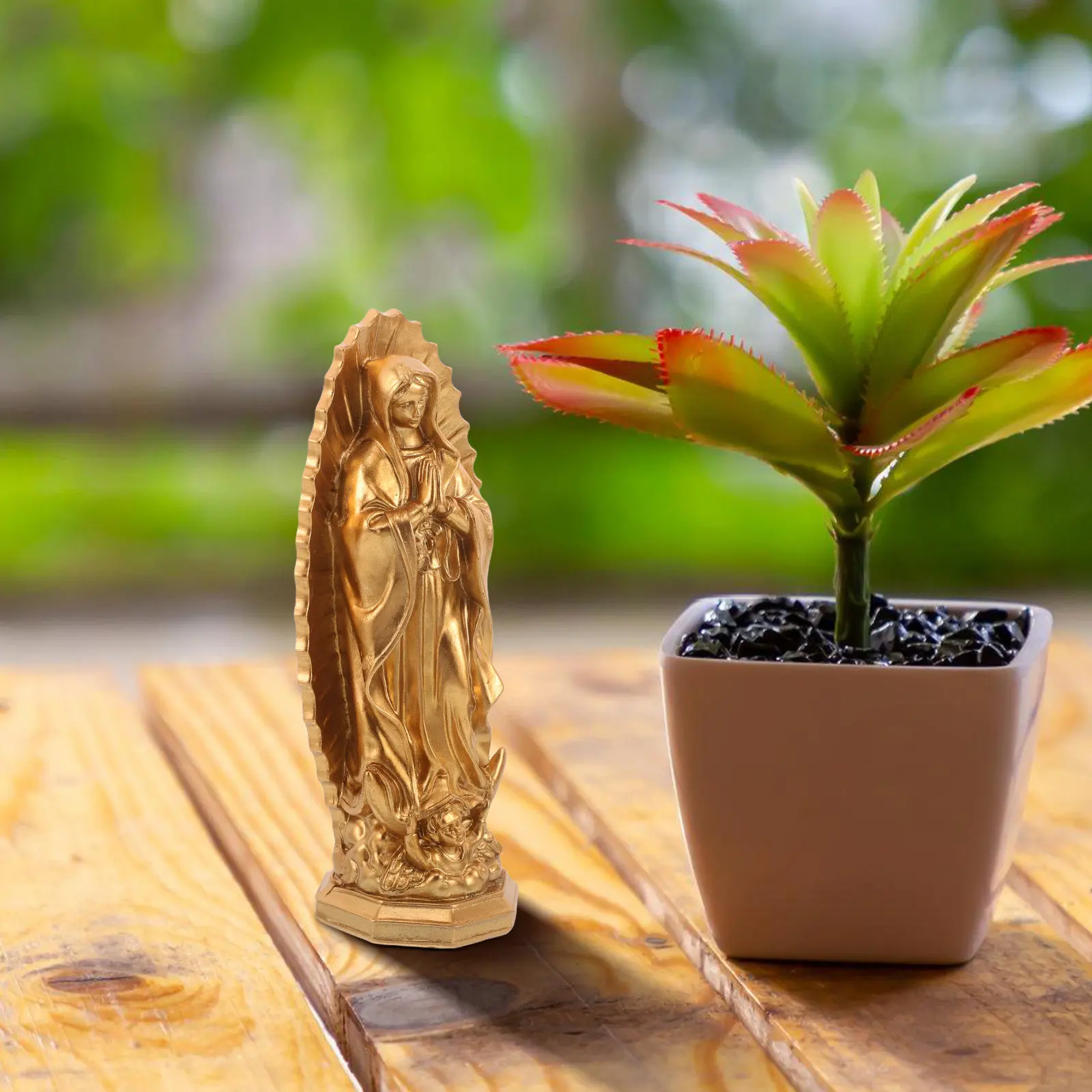 Virgin Mary Resin Catholic Sculpture Prayer Pose Indoor Decoration Living Room Church Grace Statue Blessed Mother
