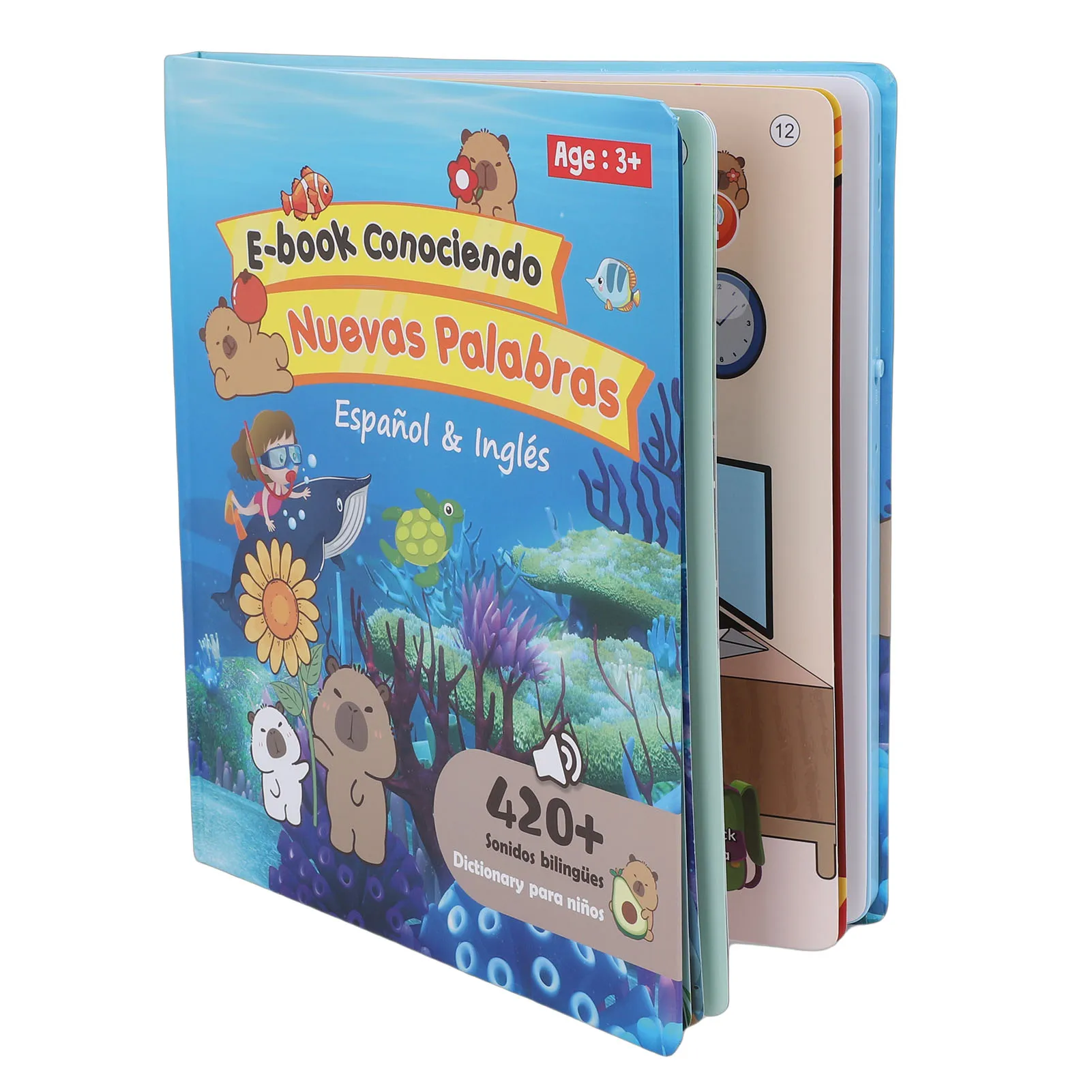 

Монтессори-книга для детей на испанском и английском языках, интерактивная обучающая игрушка, звуковая книга для раннего развития, развивающие игрушки