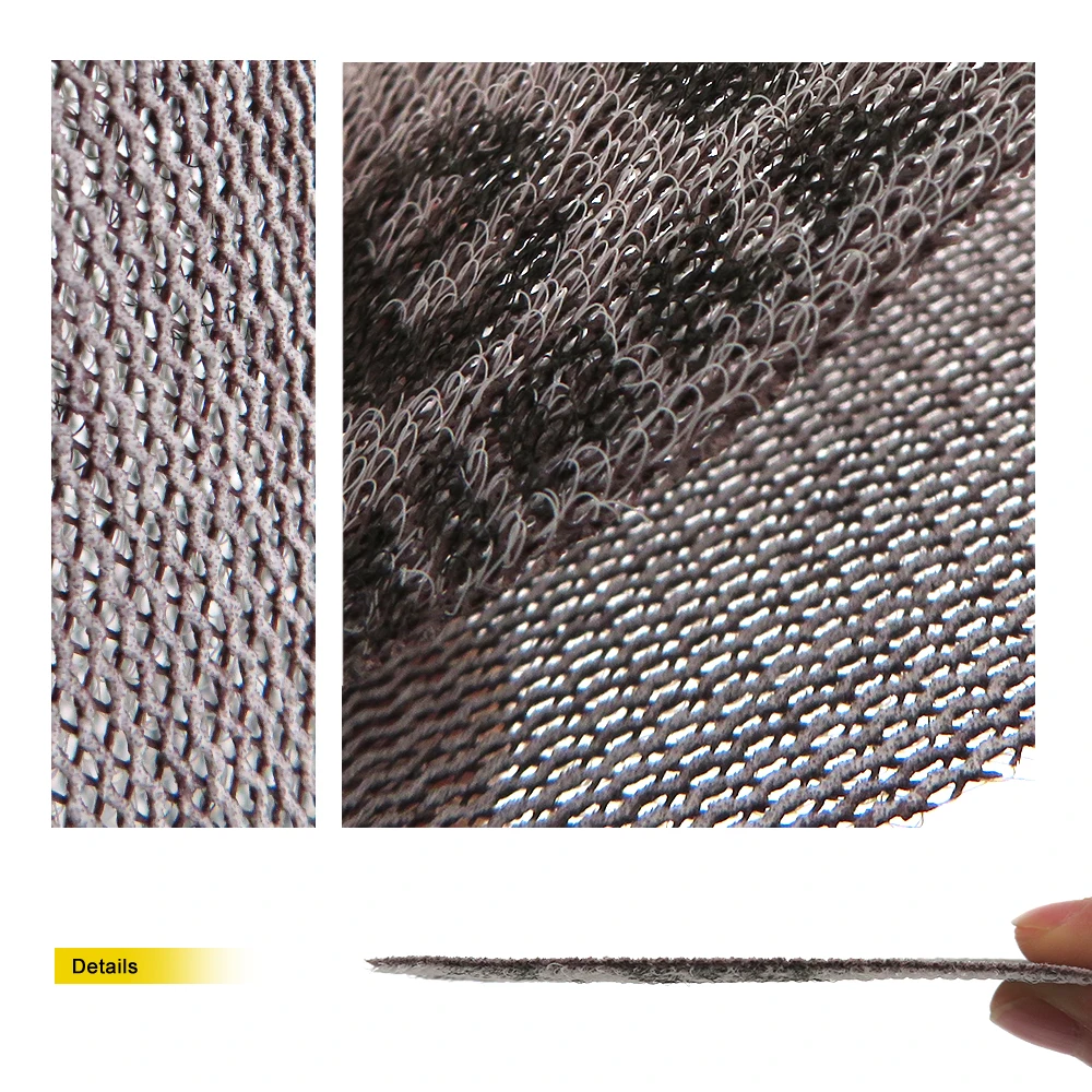 Disco abrasivo abrasivo a rete da 9 pollici 220 mm 10 pezzi senza polvere 80-400 grana gancio e anello per la molatura di lucidatura di auto in legno e metallo