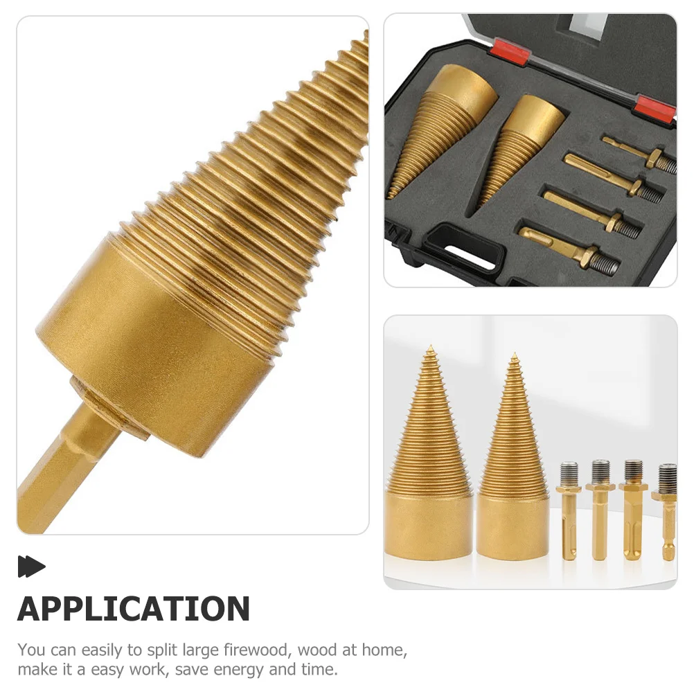 

1Set Hardening Treatment Firewood Splitter Drill Bit Titanium Coated Durable Easy Splitting Woodworking Tool Firewood Splitter