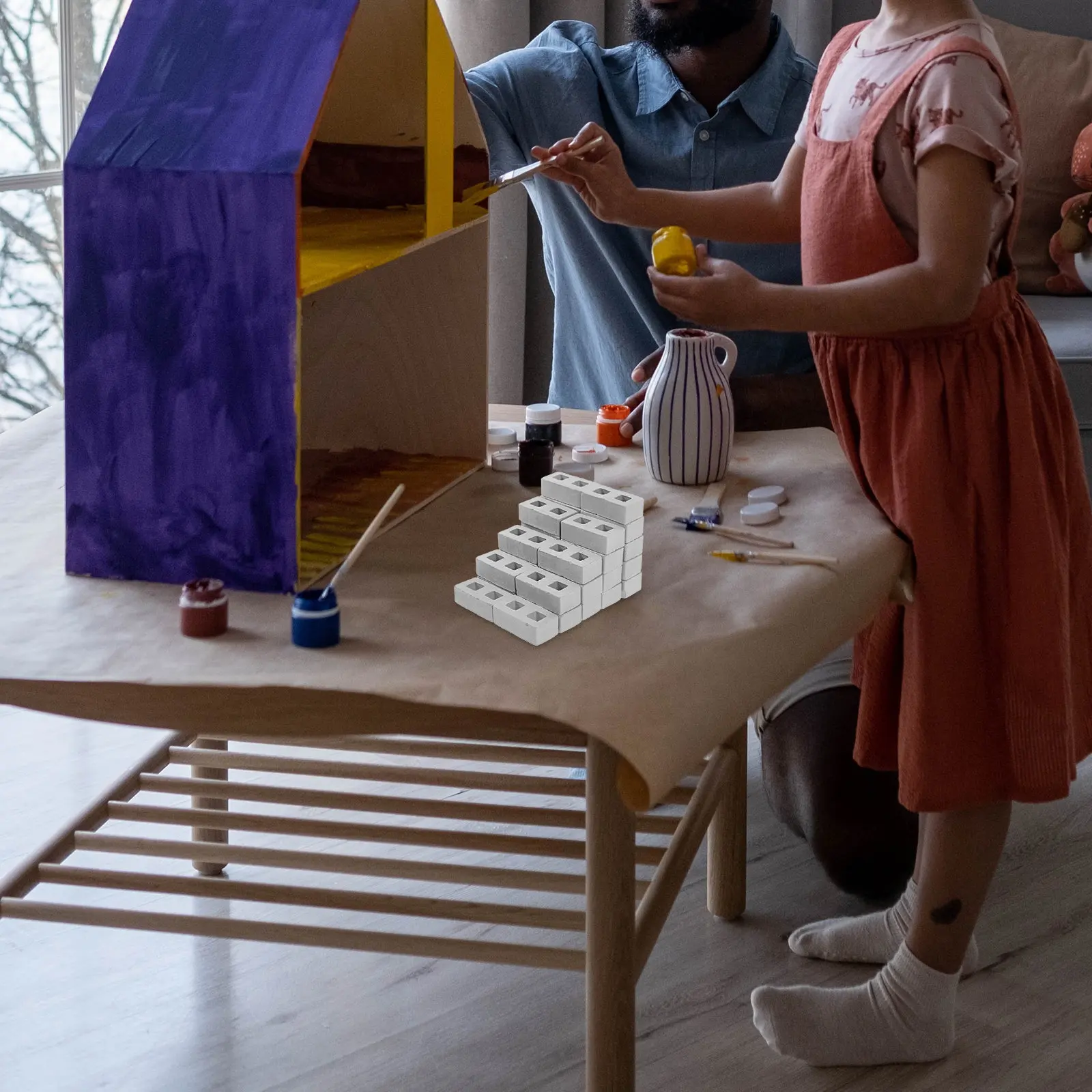 

30Pcs Miniature Ceramic Bricks Faux Mini Bricks for DIY Landscaping Sand Table Mini Brick Decor Artificial Wall Blocks