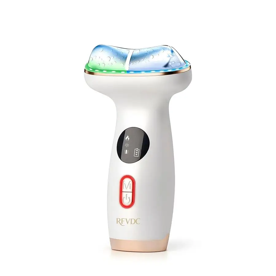 Masajeador Facial de calor para estiramiento de cuello y cara, depubación de elevación, terapia de luz roja 7 en 1, herramienta escultora, varita depuadora, enfriamiento LE